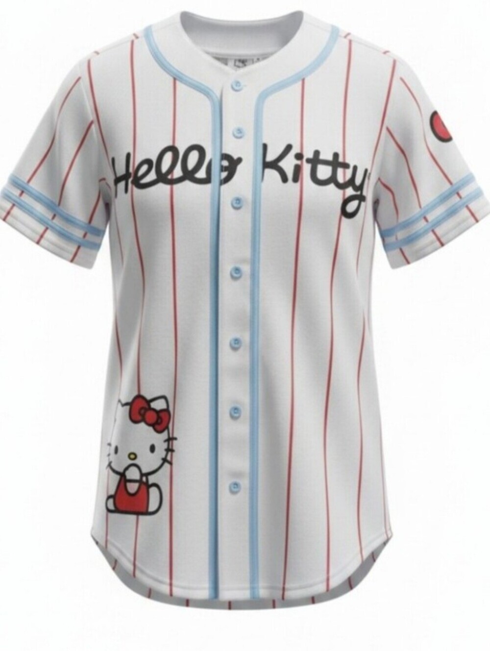 Hello Kitty Baseball Jersey | Women's XL | Button Front | Kawaii Sanrio Graphic